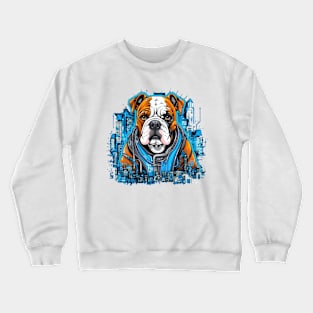 A striking Electrician English Bulldog t-shirt design featuring a bold and futuristic aesthetic Crewneck Sweatshirt